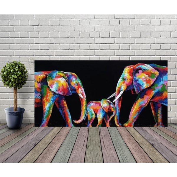 Pictura pe numere 40 x 50 cm familie elefanti 2
