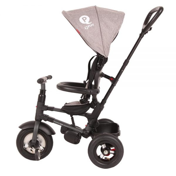 Tricicleta cu roti de cauciuc Qplay Rito Rubber Gri 3