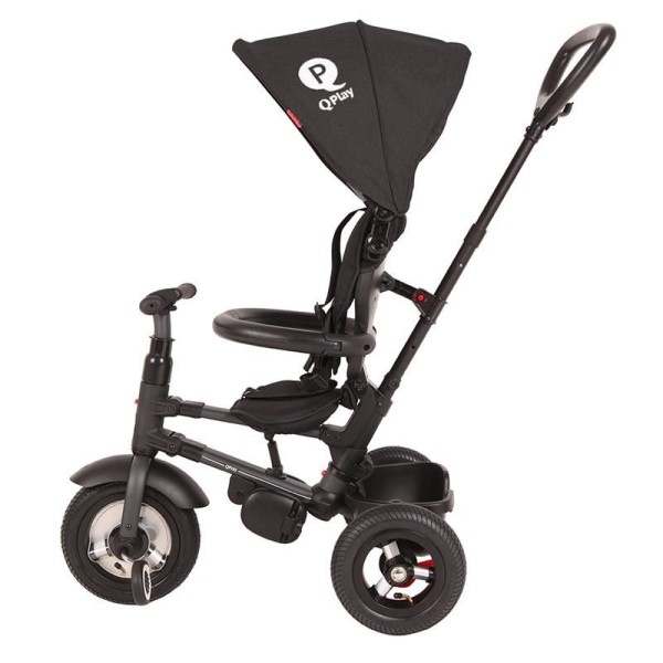 Tricicleta cu roti de cauciuc Qplay Rito Rubber Negru 1